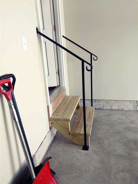 two step railing inside garage